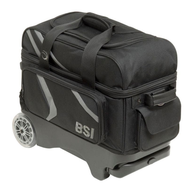 BSI Prime Double Roller Bowling Bag - Black/Charcoal for Men & Women | Durable 2-Ball Bowling Tote with Shoulder Strap | Perfect for League Play & Tournament Travel