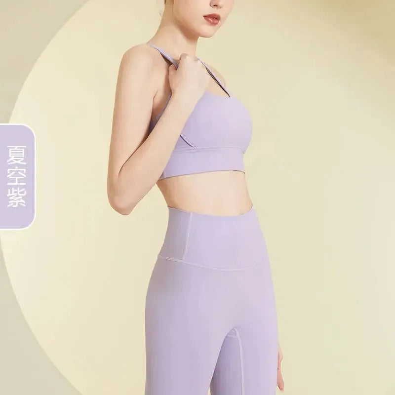 2Pcs Seamless Yoga Set for Women - High Waist Workout Leggings & Sports Bra Top - Gym Fitness Clothing for Yoga, Running & Activewear | Perfect for Yoga Studio, Gym Sessions & Outdoor Workouts