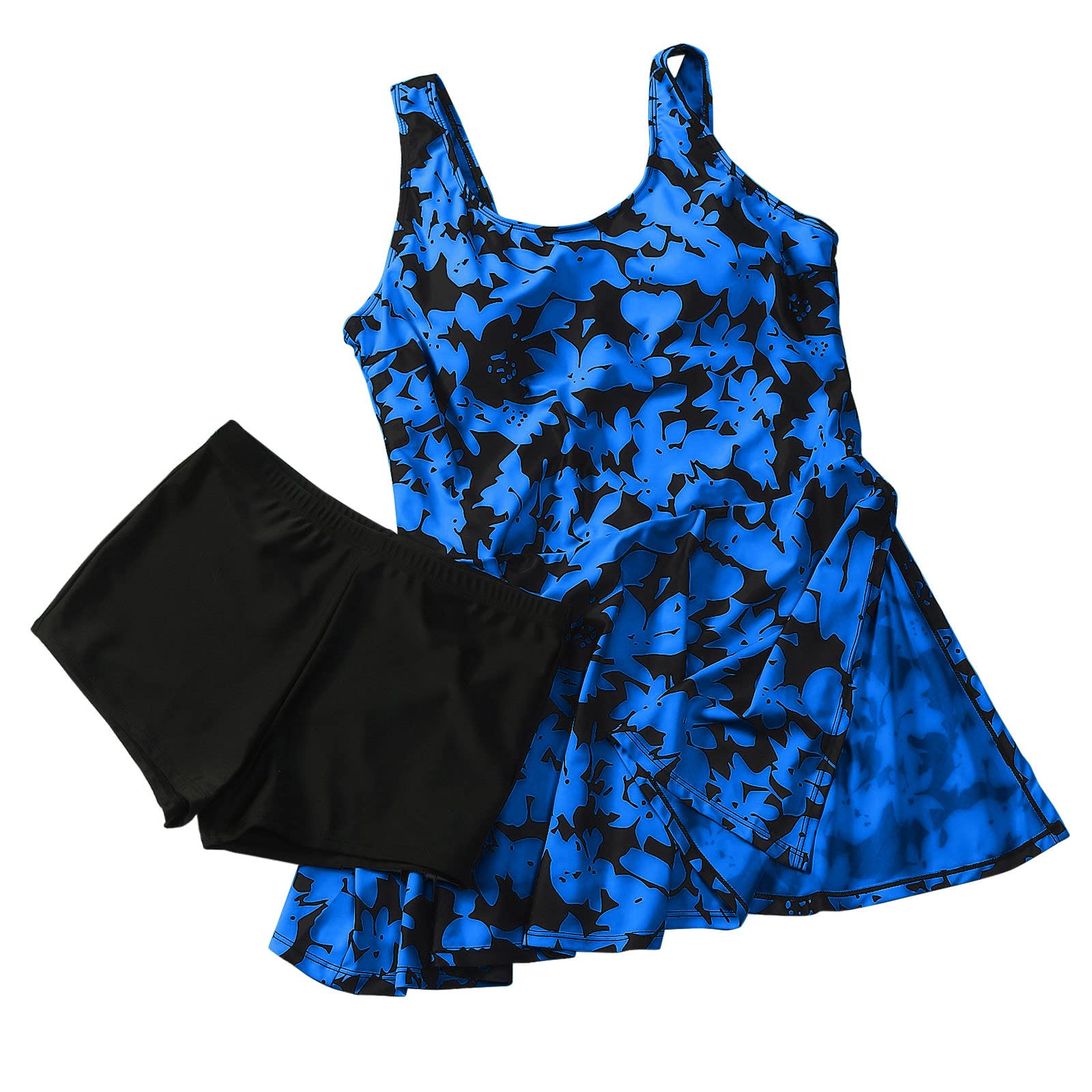 Plus Size Women's Two Piece Swimsuits - Flowy Tankini Top with Boy Shorts for Beach & Pool - Comfortable Bathing Suits for Curvy Women