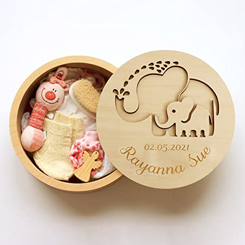 Personalized Leather Memory Box for Kids - Custom Engraved Baby Gift for Godson, Christening, Baptism & Special Occasions - Treasure Keepsake Box for Boys (9.5cm Height) - Perfect for Storing Baby Mementos, First Photos & Childhood Memories