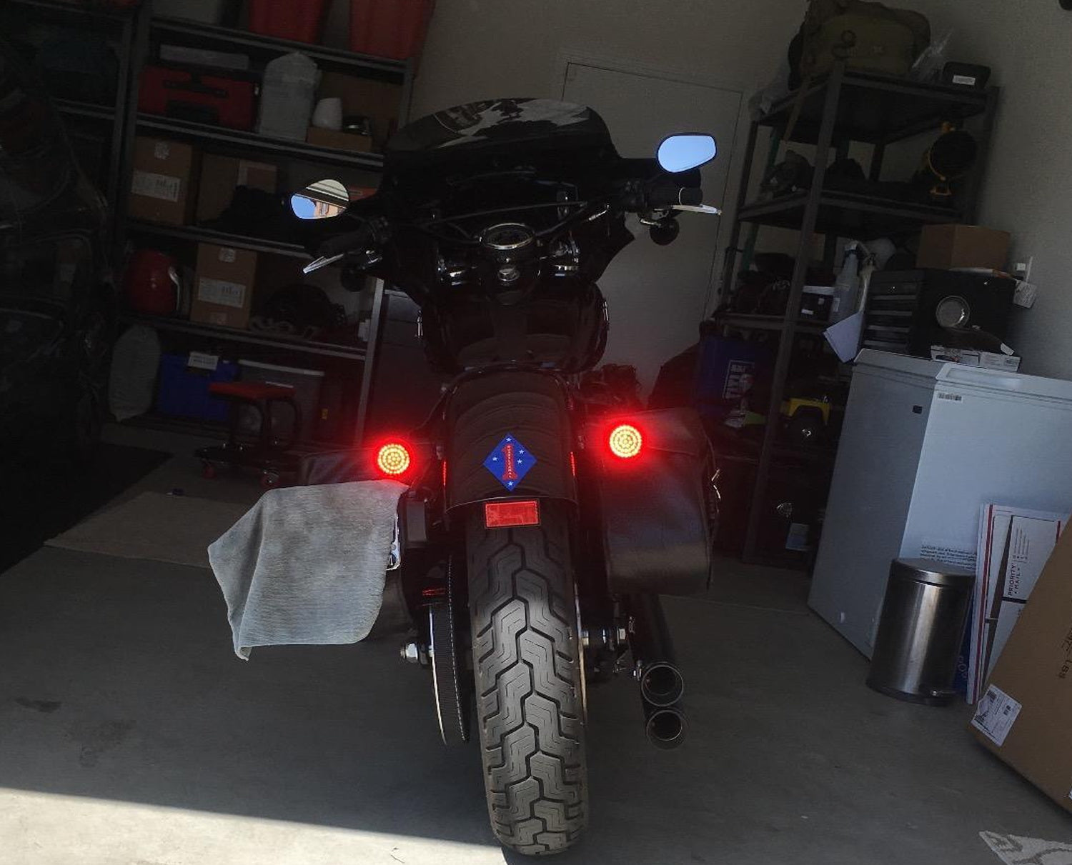 2 Pack 1157 Dual Filament LED Bulbs - Red Turn Signal Tail Brake Lights Compatible with Harley Davidson Motorcycles - High Visibility for Night Riding & Safety