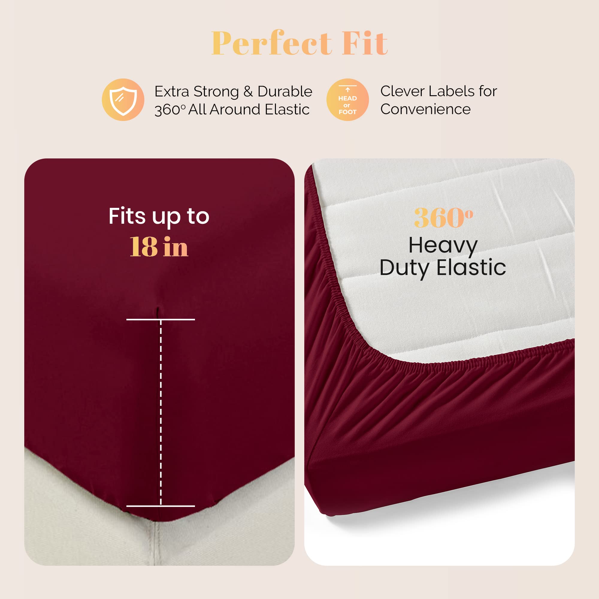 Premium 100% Egyptian Cotton Twin Sheets - 800 Thread Count 3-Piece Set with 16