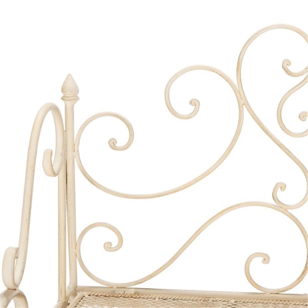 SAFAVIEH PAT5022A Outdoor Collection Torus Pearl White 3-Tier Shelf - Modern Garden & Patio Decor for Plants, Books & Decorations