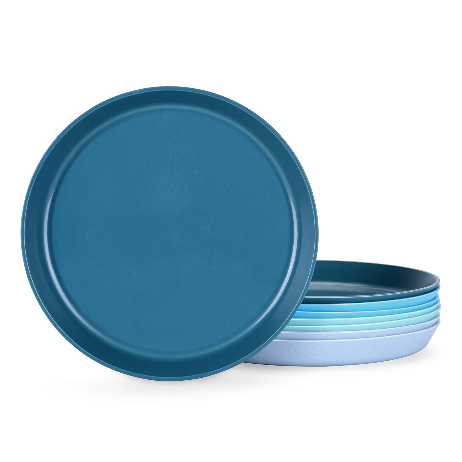 Eco-Friendly Wheat Straw Fiber Dinner Plates Set of 8 - Unbreakable, Microwave & Dishwasher Safe Plates for Salad, Pasta, Meals - Perfect for Home, Restaurant, Camping & Outdoor Use