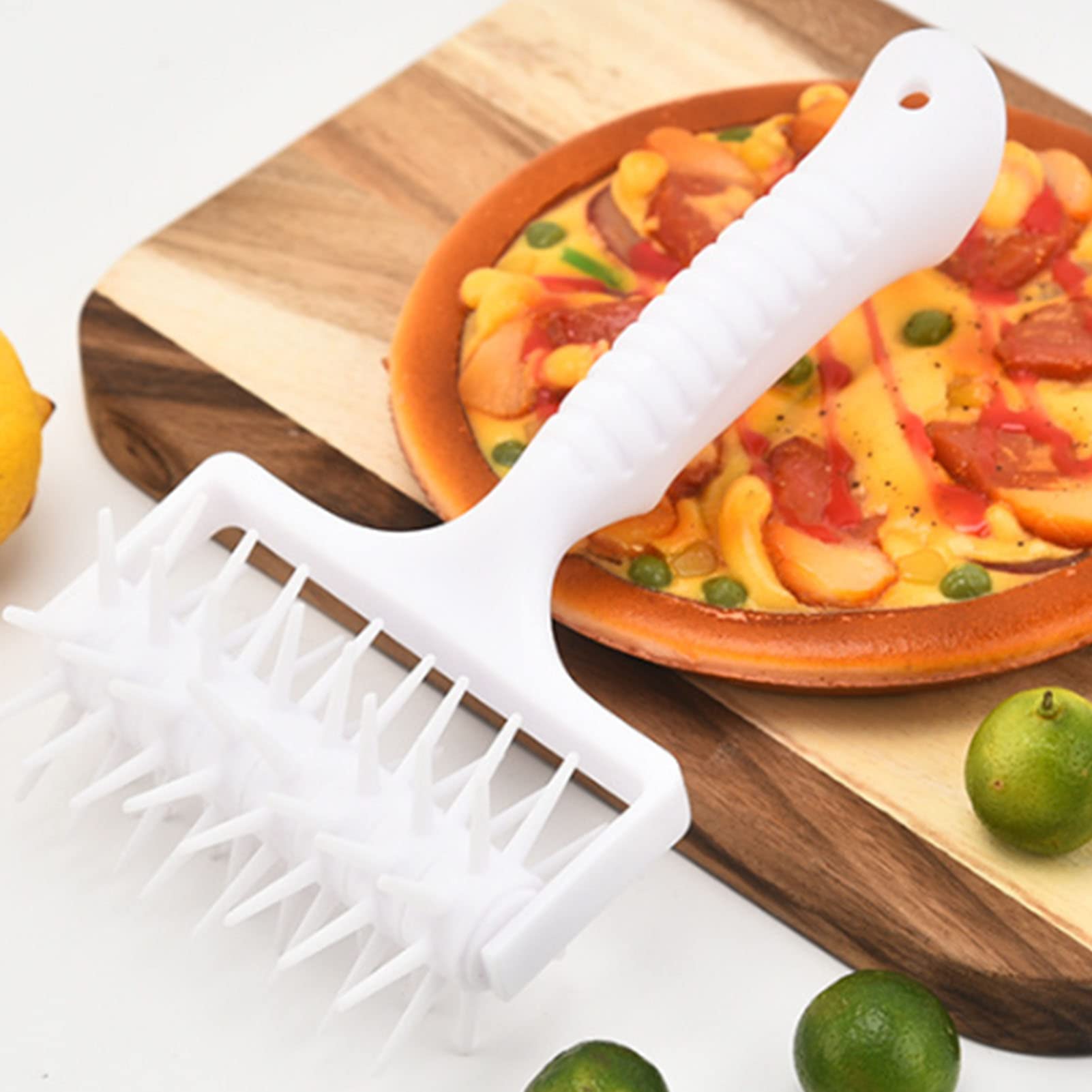 Commercial Pizza Dough Docker Roller with Spikes - Professional Pastry Docking Tool for Home & Restaurant Kitchens - Perfect for Pizza, Pie Crust & Pastry Preparation