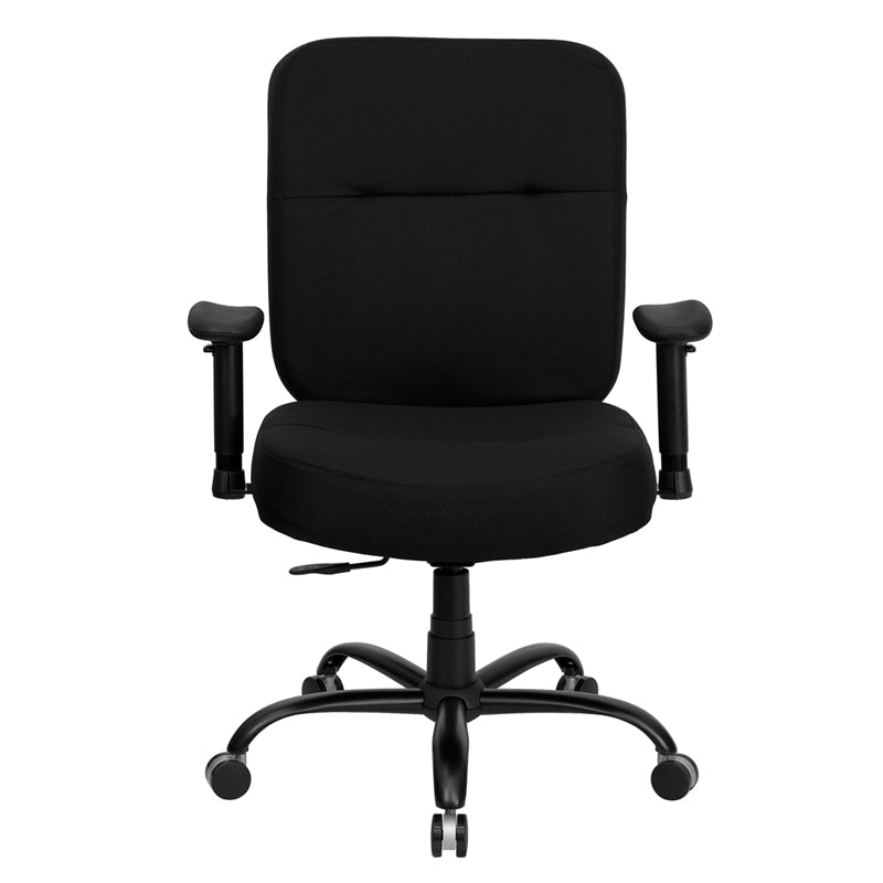 FLASH HERCULES Series Big & Tall 400 lb. Capacity Black Fabric Executive Swivel Ergonomic Office Chair with Rectangular Back - Perfect for Home Office, Gaming, and Heavy-Duty Workspaces