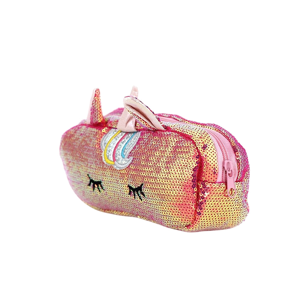 Sparkly Sequin Unicorn Pencil Case for Girls - Cute Watermelon Design School Supplies Organizer - Perfect for Back to School, Office & Travel Accessories Storage