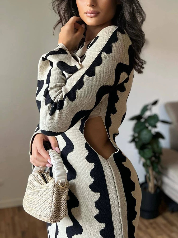 Elegant Knitted Maxi Dress - Bodycon Bandage Boho Midi Dress for Women | Perfect for Parties, Date Nights & Summer Vacations