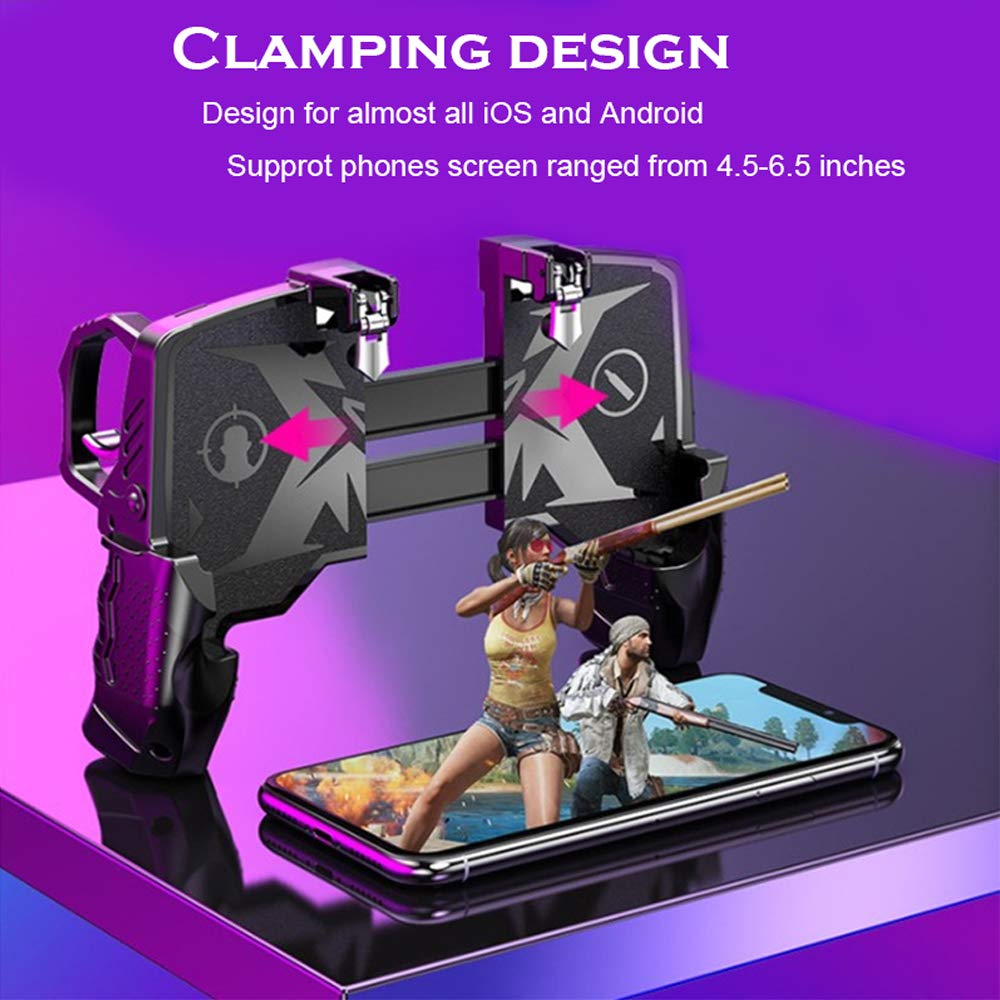 Wireless Mobile Game Controller for PUBG, Call of Duty, Fortnite - Sensitive Trigger Buttons & Joystick for iPhone & Android (4.7-6.5 Inch) - Perfect for FPS Gaming, Battle Royale & Competitive Play