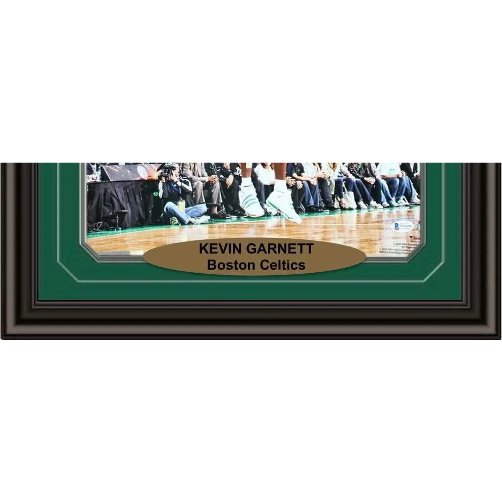 Kevin Garnett Autographed Boston Celtics 16x20 Framed Photo with COA - Perfect for Sports Memorabilia Collectors & Celtics Fans