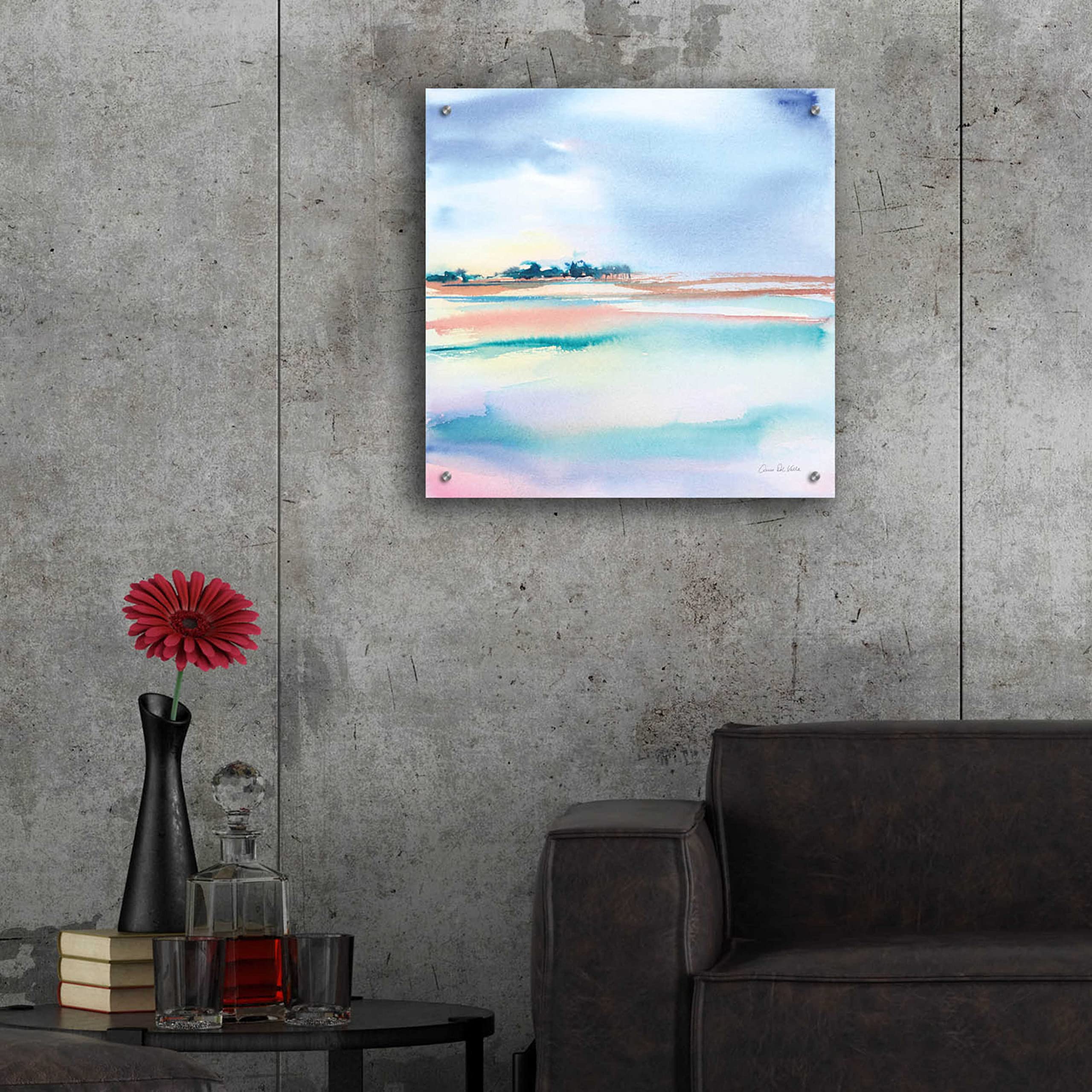 Epic 'Water And Sand' Acrylic Glass Wall Art by Alan Majchrowicz - 24x24 Inches Modern Abstract Painting for Living Room, Bedroom & Office Decor