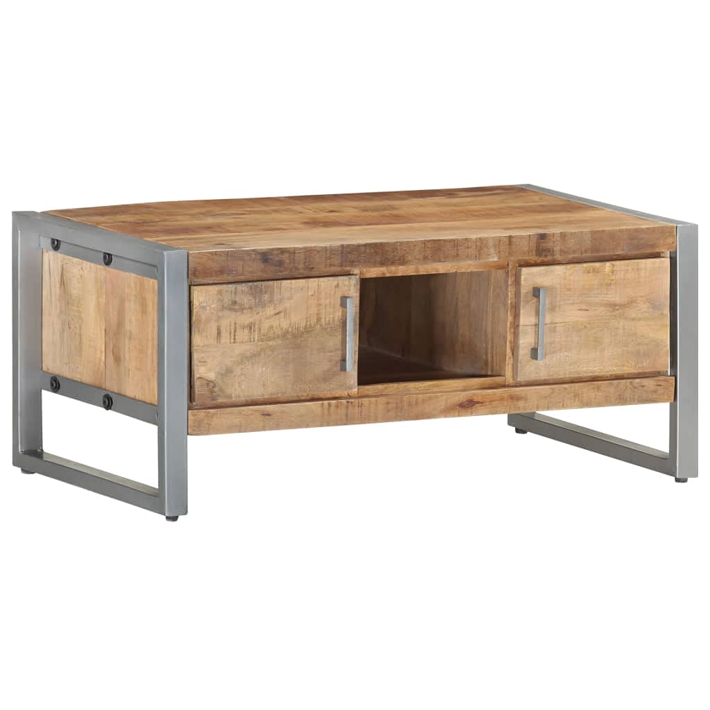 Industrial Coffee Table with Storage - 37.4