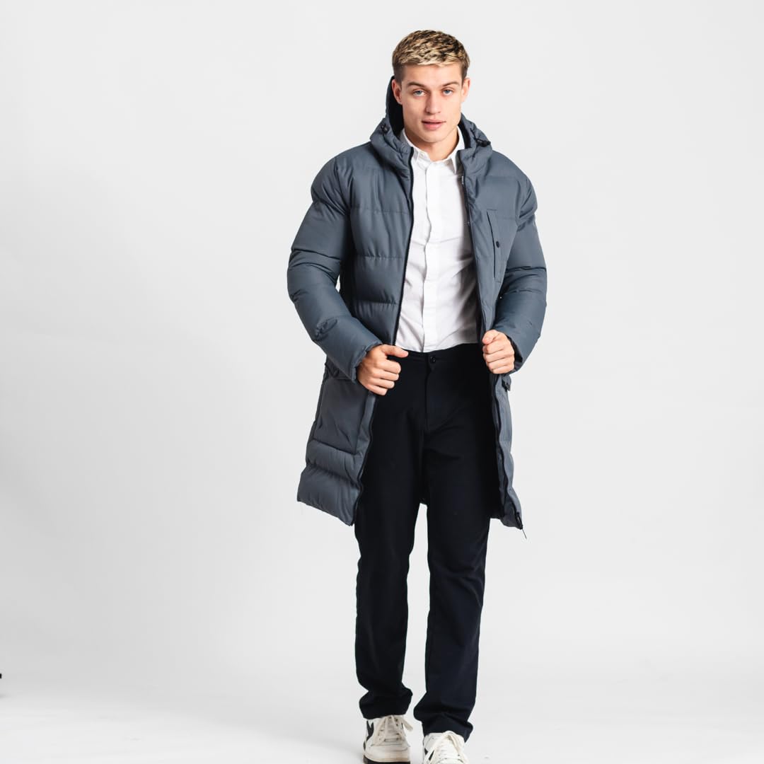 Kandor Men's Winter Jacket - Warm Padded Hooded Parka Coat, Water-Resistant & Showerproof Puffer Jacket for Cold Weather | Outdoor Activities, Commuting & Casual Wear