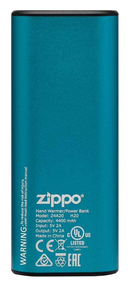 Zippo Silver HeatBank 6 Rechargeable Hand Warmer - Portable USB Hand Warmer for Outdoor Activities, Camping, Hiking & Winter Sports