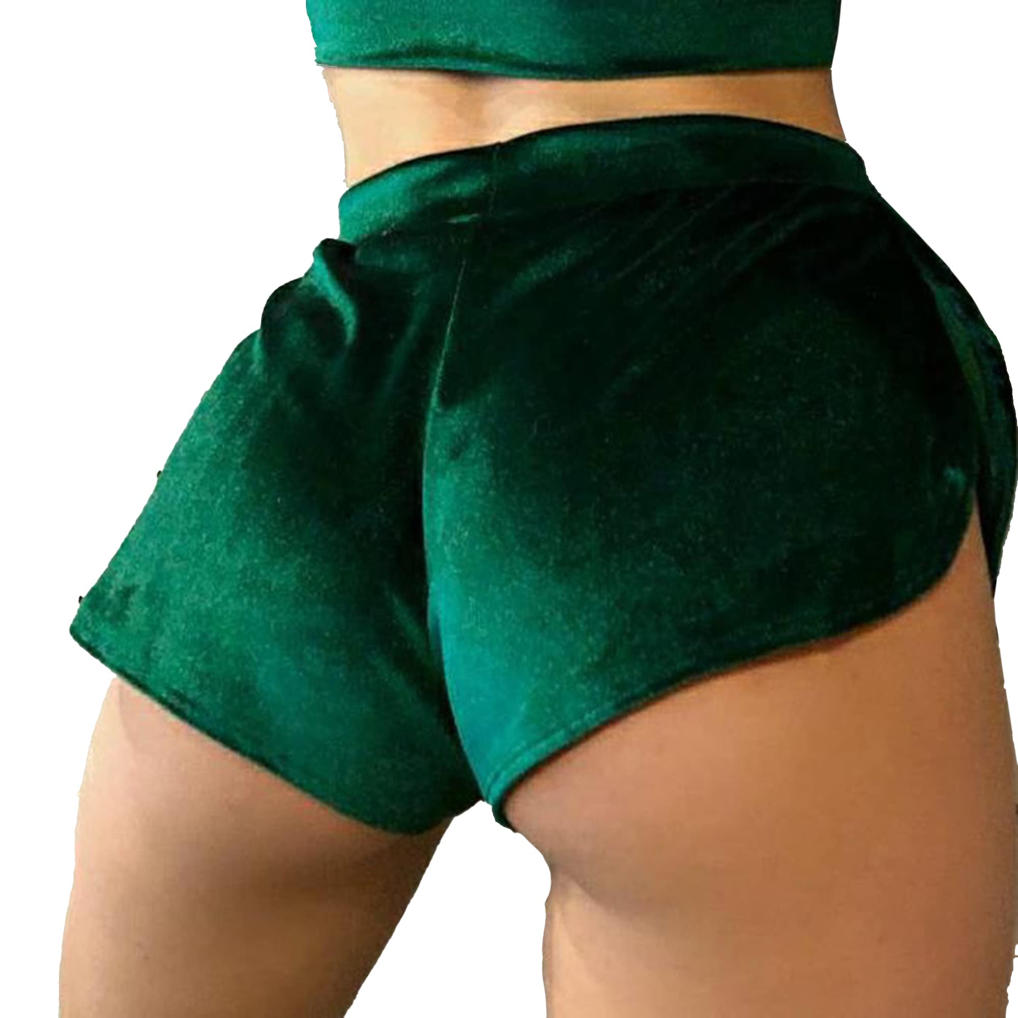 Women's Velvet Booty Yoga Shorts - High Waisted Gym Workout Dance Hot Pants for Women, Butt Lifting Athletic Leggings for Yoga, Running & Fitness | Perfect for Gym, Dance Class & Lounge Wear