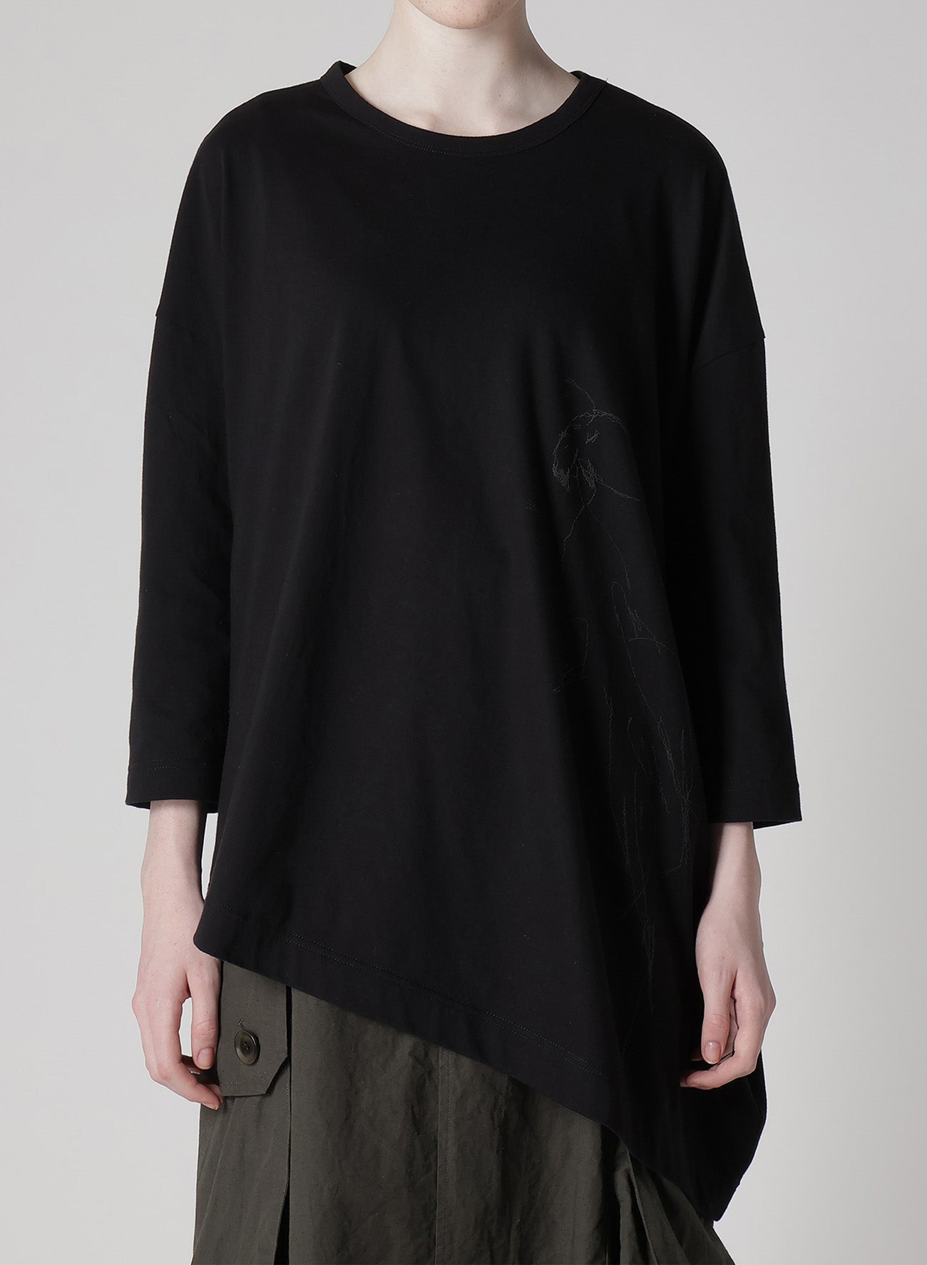 Stylish Cotton Jersey Animal Print Asymmetry Drape T-Shirt for Women - Trendy Casual Wear for Parties, Outings & Everyday Fashion