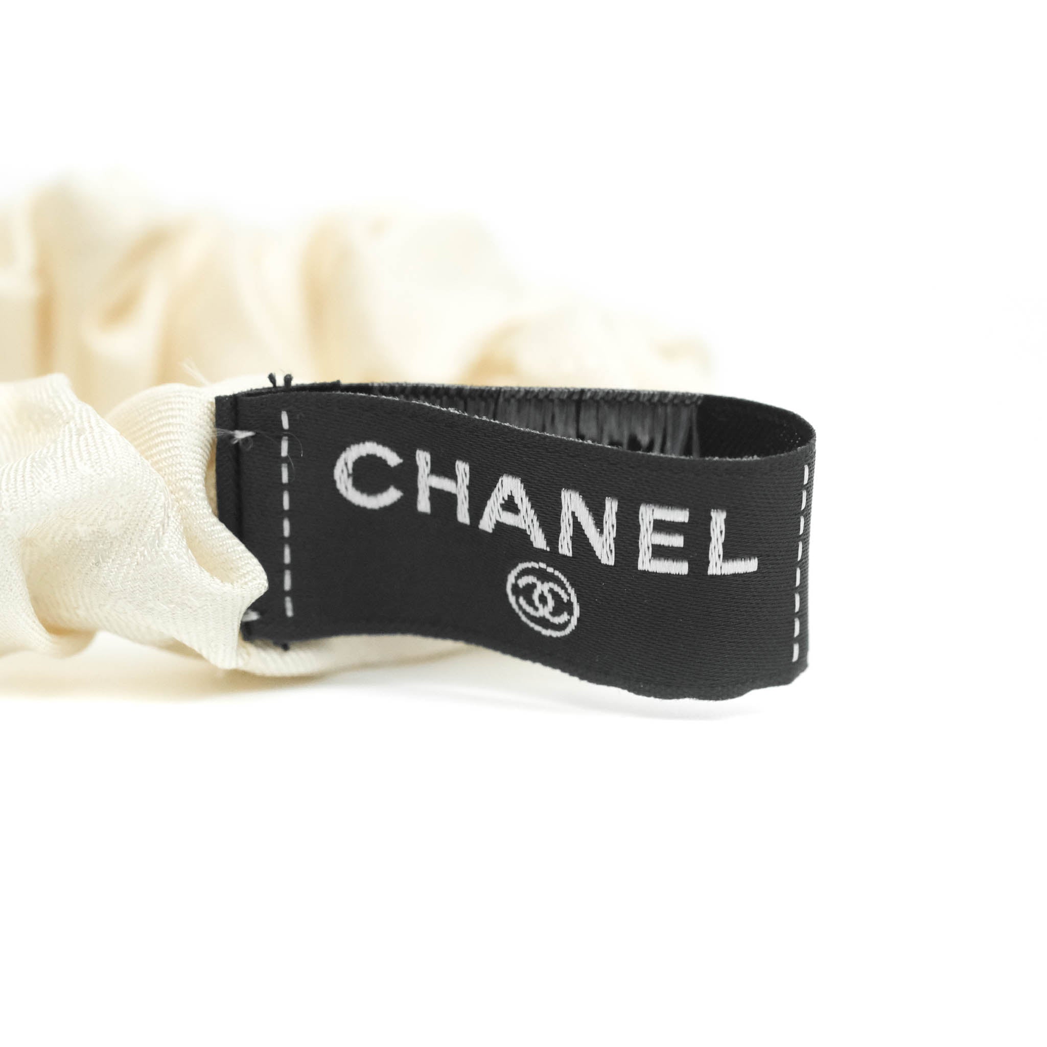 Chanel Bow Silk Hair Accessory Ivory & Black - Elegant Hair Clip for Women, Perfect for Weddings, Parties & Special Occasions