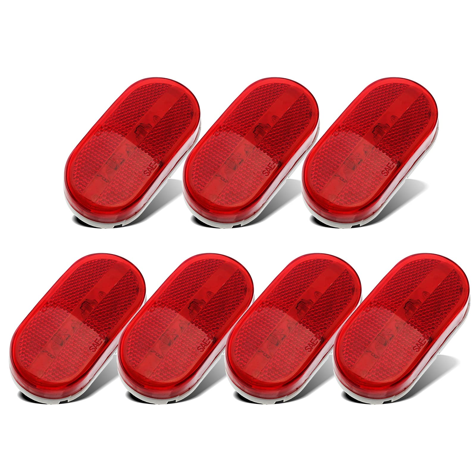Partsam 7Pcs 4 Inch Red LED RV Clearance Marker Lights - 6 Diodes, Waterproof, Surface Mount, Rectangle Shape for Trailers, Trucks & Boats - Perfect for Night Visibility and Safety on the Road