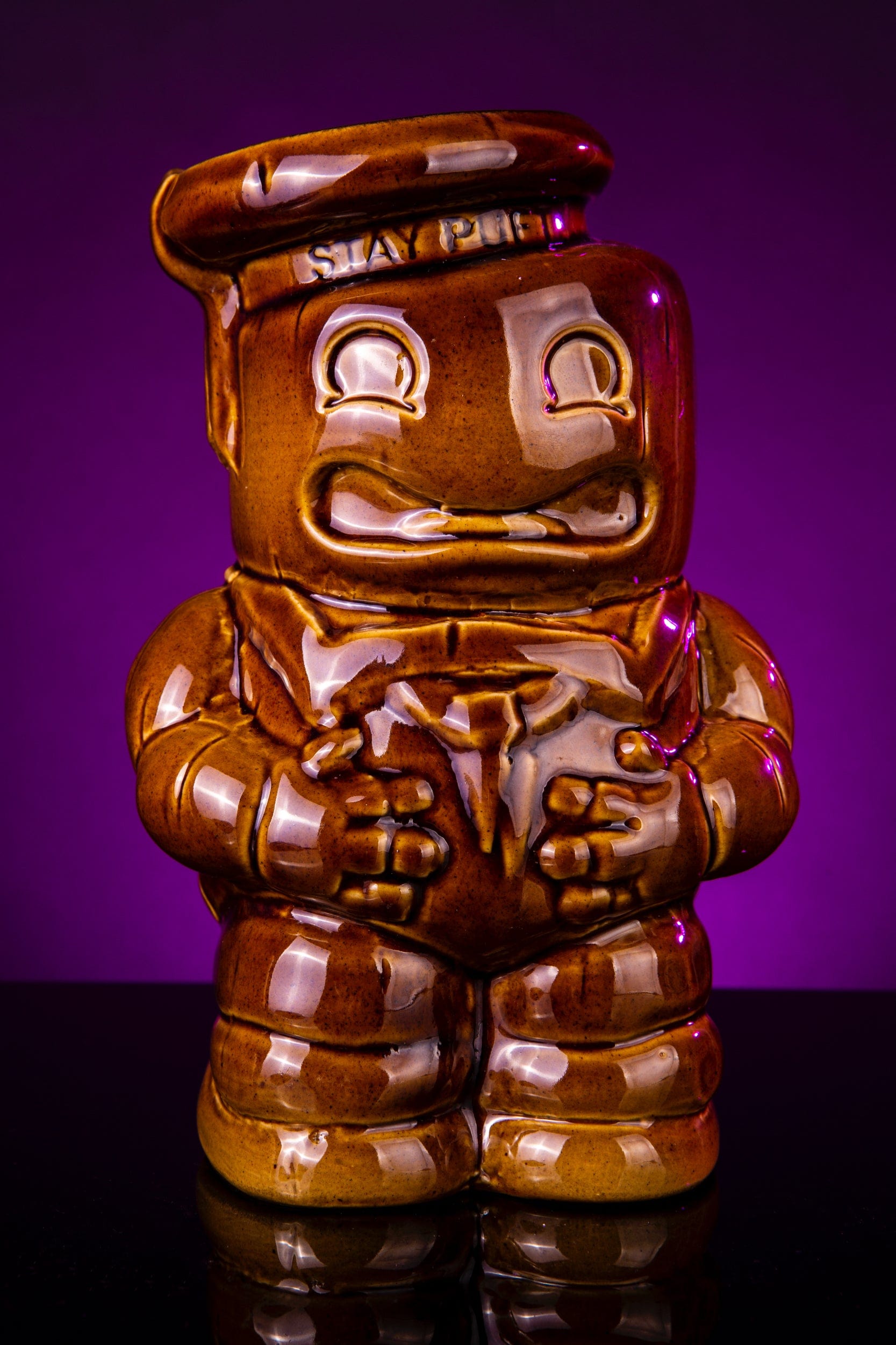 Ghostbusters Stay Puft Marshmallow Man Tiki Mug - Brown Collectible Cup for Movie Fans, Halloween Party Decor & Retro Home Bar Accessories