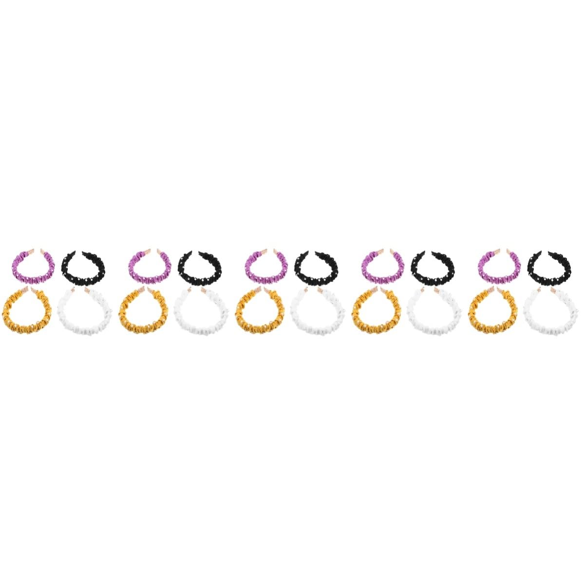 FOMIYES 20 Pcs Pearl Headbands for Women - Elegant Bride Hair Hoops with Leaf Design, Twisted Criss Cross Handkerchief Headbands, Fashion Hair Accessories for Girls & Women (Diamond Print Fabric) - Perfect for Weddings, Parties, and Special Occasions