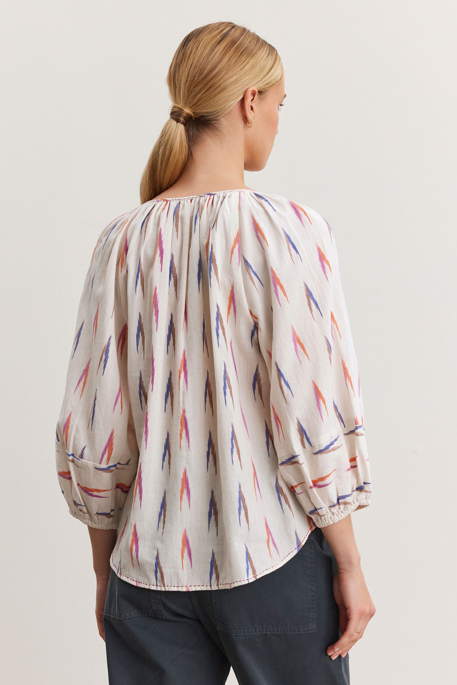 Stylish IKAT Weave Blouse for Women - Boho Chic Printed Tunic Top - Perfect for Casual Outings, Beach Vacations & Summer Fashion