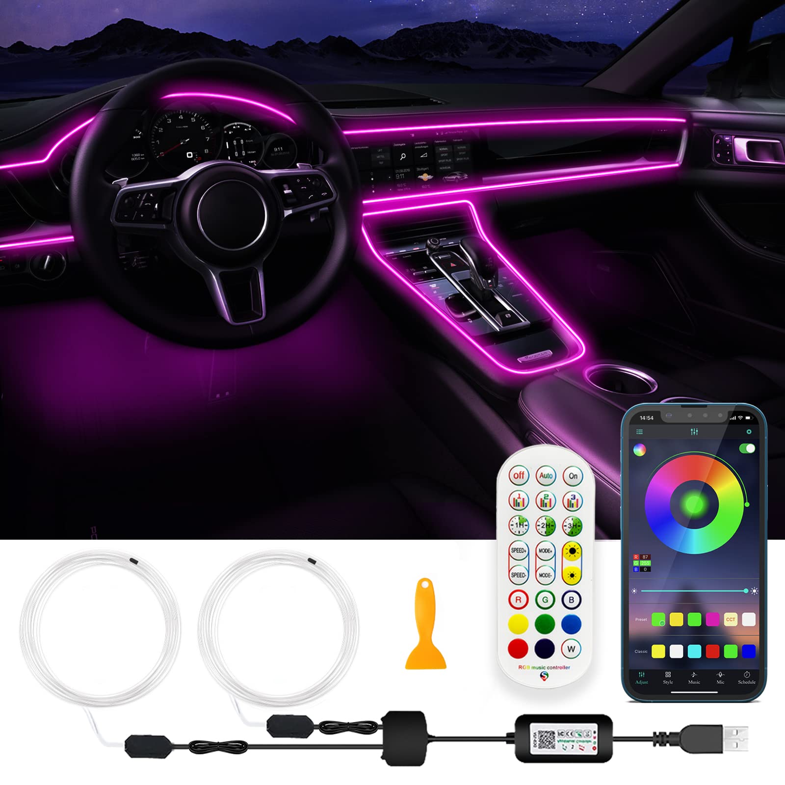 USB Car LED Lights Strip - 157