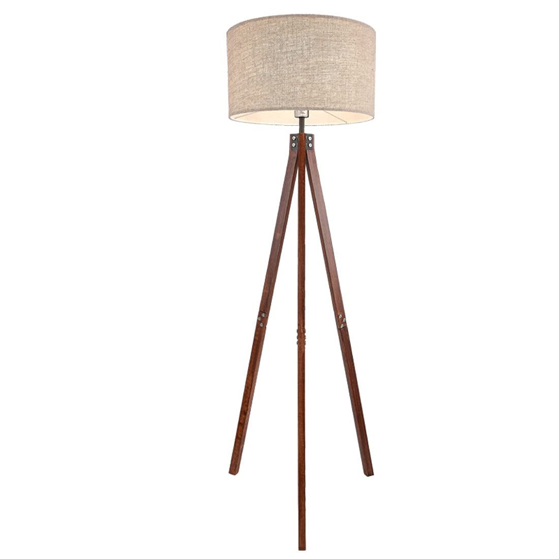 GAOXIN Wooden Tripod Floor Lamp with E27 Socket - Adjustable Reading Light for Living Room & Bedroom, Simple Style AA+ with Foot Switch | Perfect for Cozy Reading Nooks and Nightstand Lighting