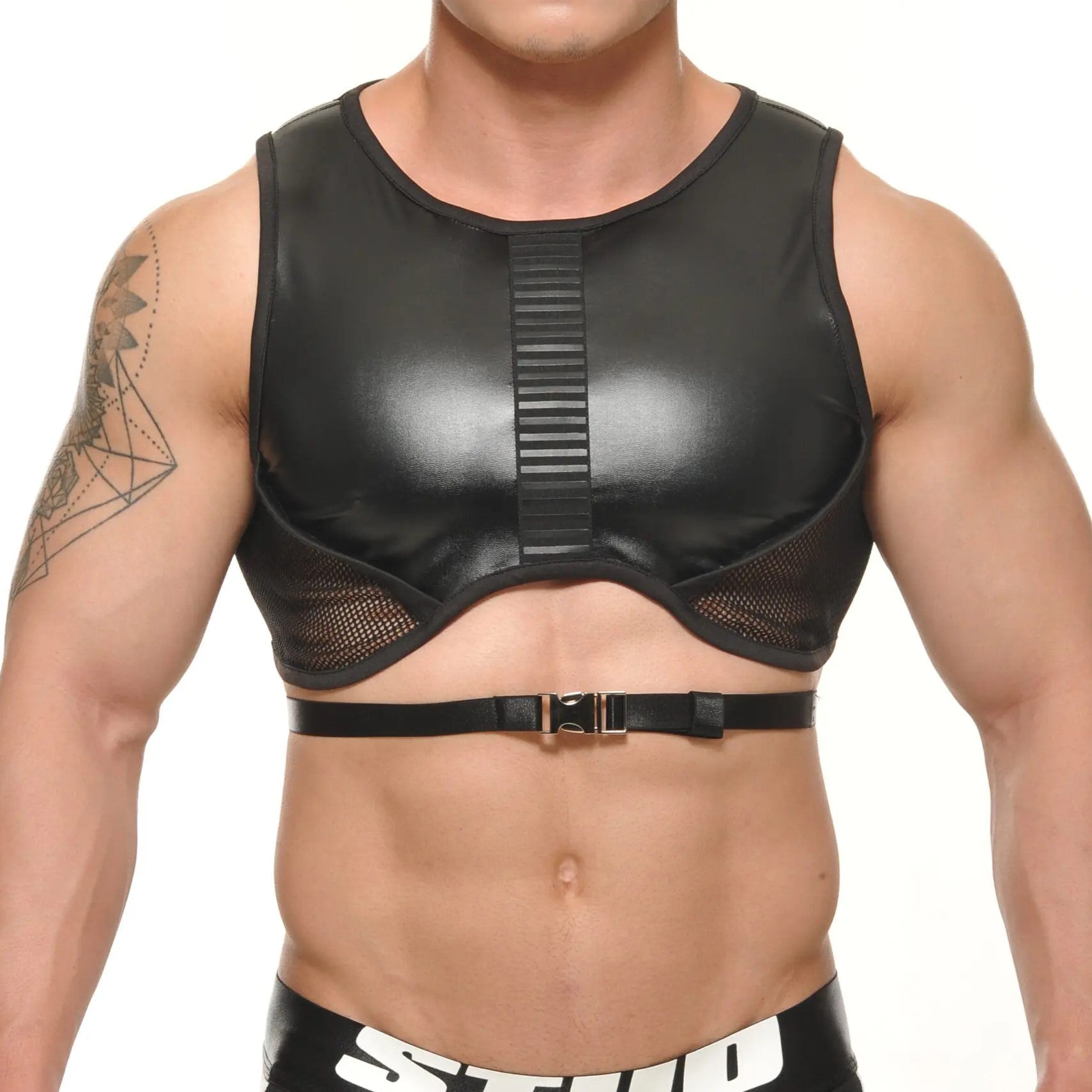 STUD Echelon Black Crop Top Harness - Gothic Fashion Accessory for Women, Edgy Streetwear, Nightclub Outfits & Festival Wear