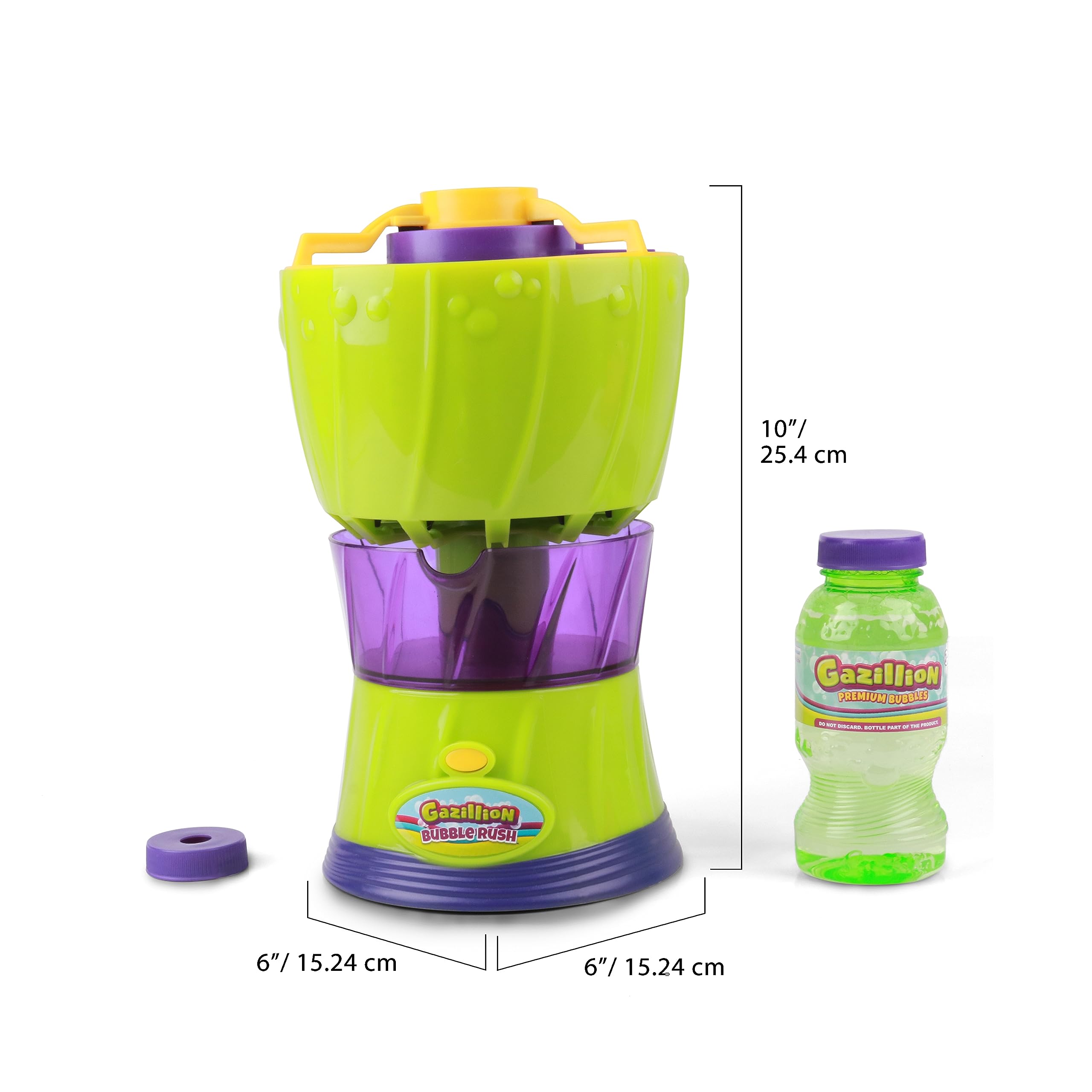 Gazillion Bubbles Bubble Rush Portable Bubble Machine - Instant Bubble Maker for Kids with 8oz Bubble Solution - Outdoor Play Toy for Ages 3+ - Perfect for Birthday Parties, Backyard Fun & Summer Activities