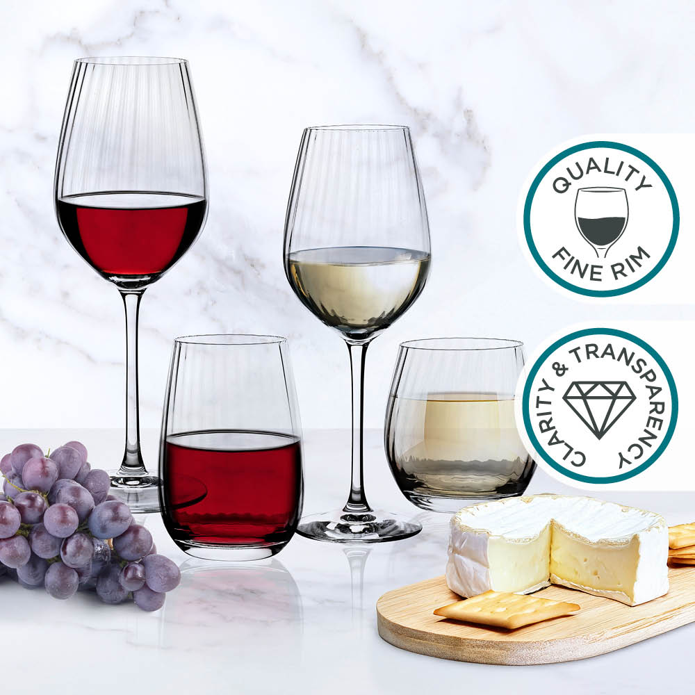 Premium 320ml Stemless Wine Glasses Set of 4 - Shatterproof & Elegant for Indoor/Outdoor Entertaining, Parties, and Daily Use