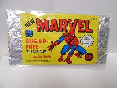 Vintage 1979 Marvel Comics Sugar Free Gum Wrapper - Rare Collectible for Comic Fans & Nostalgic Gift Idea