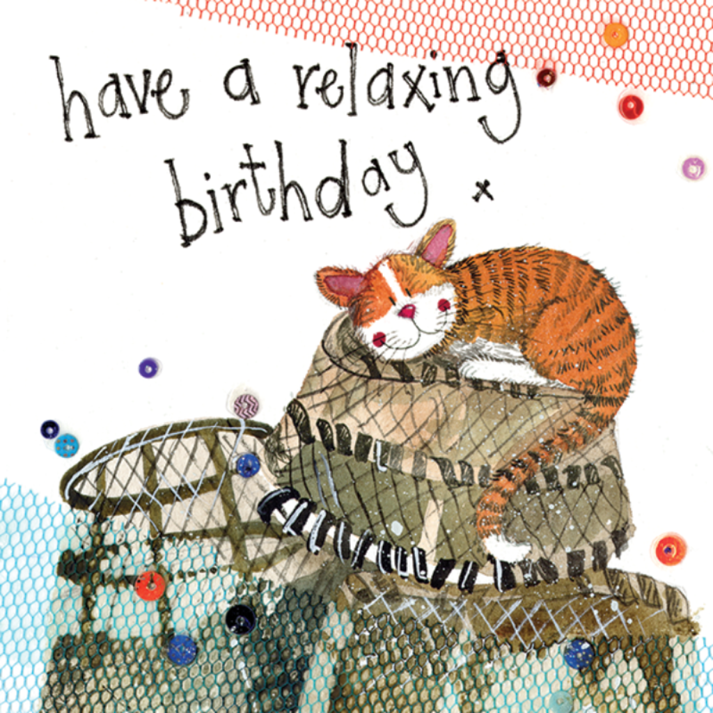 Little Sparkle Ginger Cat Birthday Card - Adorable Lobster Pot Design for Cat Lovers | Perfect for Birthdays, Anniversaries & Special Occasions