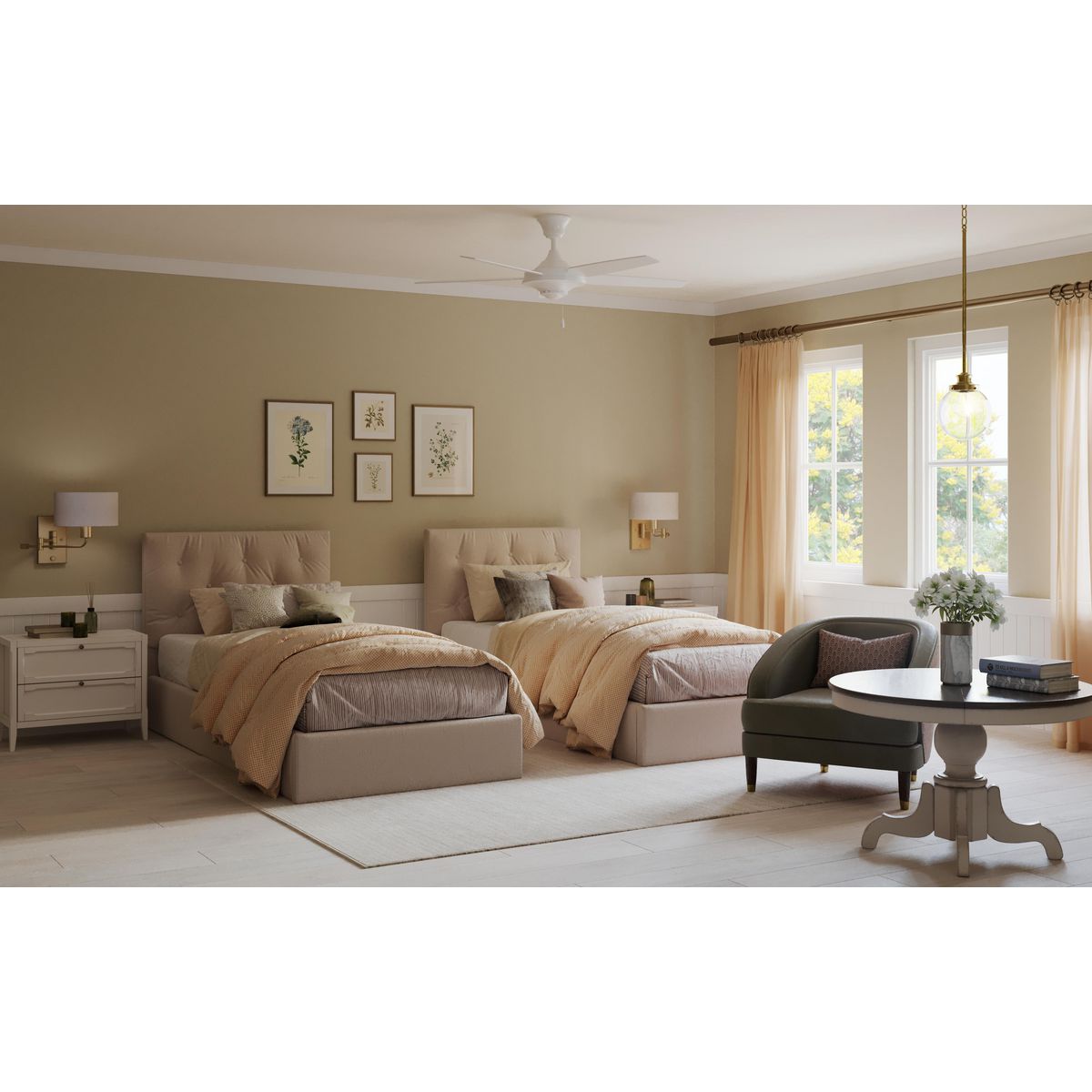 Carrick Collection One Light Summer Linen Shade Wall Light - Vintage Style Sconce for Bedroom, Living Room & Porch Lighting