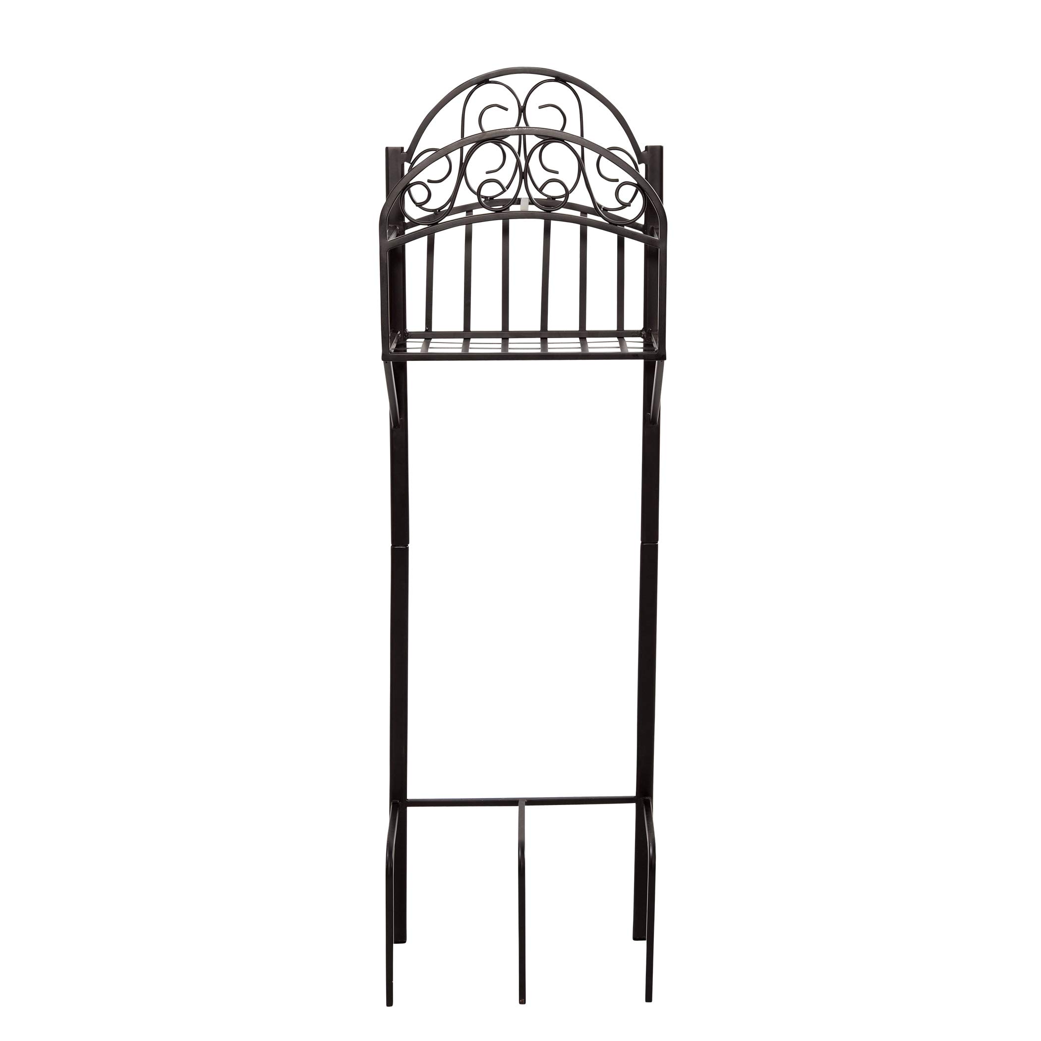Liberty Garden 119-KD Black Hose Stand with Shelf - Heavy Duty Outdoor Garden Hose Holder for Yard, Lawn, and Patio Use