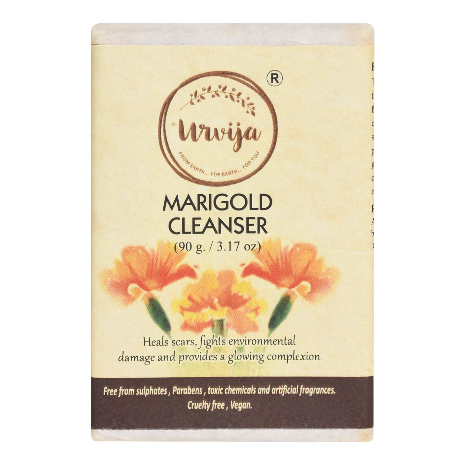 Urvija Marigold Face Cleanser for Dry & Dull Skin - Infused with Calendula Oil to Nourish & Hydrate | Sulfate-Free, Paraben-Free, Vegan & Palm Oil-Free | Gentle Daily Cleansing for Sensitive Skin | Pack of 2 | Perfect for Morning & Night Skincare Routine