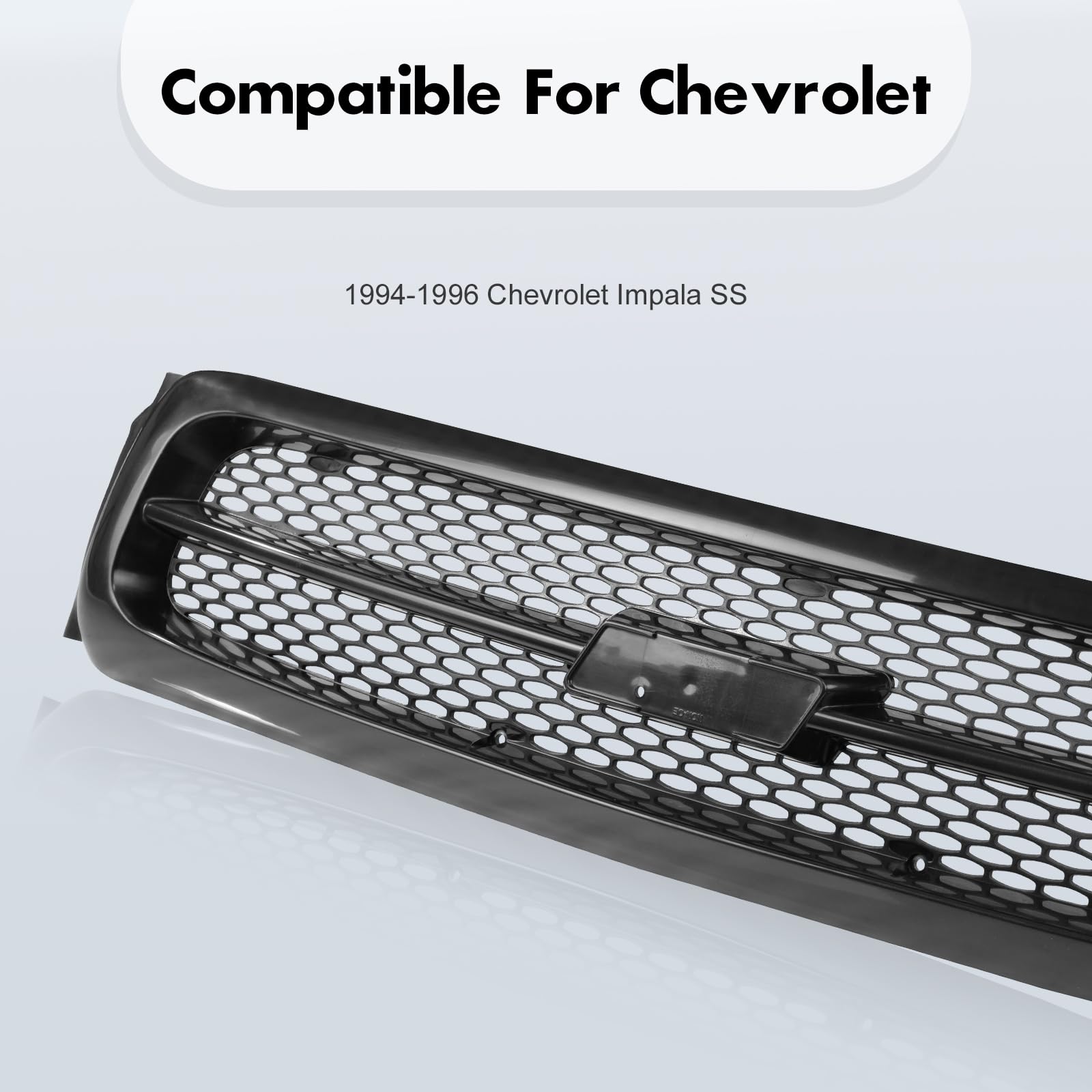 Black Front Grille Grill Assembly for 1994-1996 Chevrolet Impala SS - GM1200450 88968930 | CarPartsDepot | Perfect for Restoration & Custom Upgrades