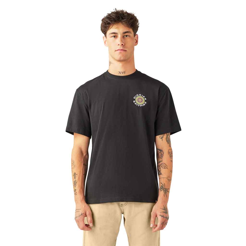 Dickies x Spitfire Graphic Tee - Black Cotton T-Shirt for Men | Streetwear Fashion & Skate Style | Perfect for Casual Wear & Urban Outfits
