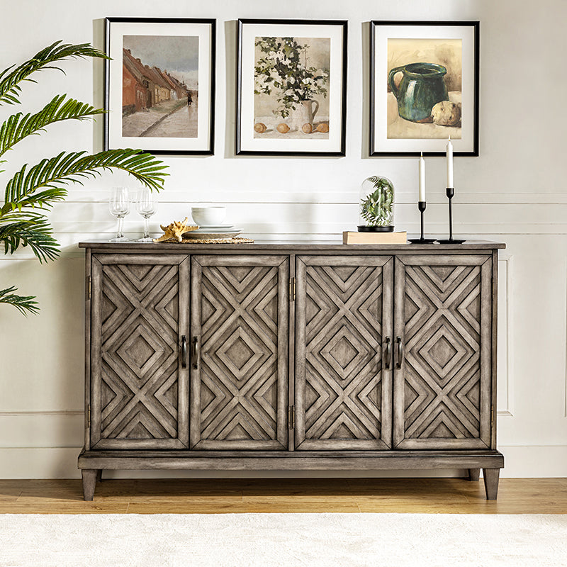 Amadeo 60-Inch Wide Modern Sideboard Buffet Cabinet with Storage - Perfect for Dining Room, Living Room & Entryway Organization