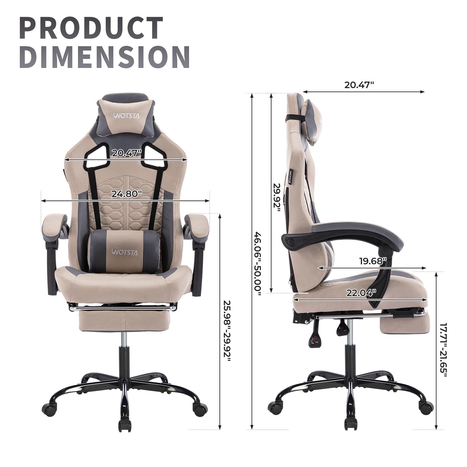 Premium Ergonomic Gaming Chair with Massage & Footrest - High Back PVC Leather, Lumbar Support & Adjustable Headrest - Supports 300LBS - Perfect for PC Gaming, Office Work & Home Theater (Grey)