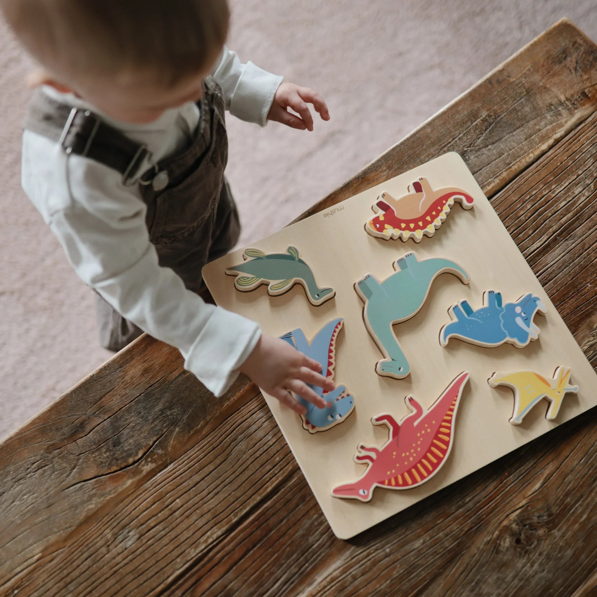 Wooden Dinosaur Puzzle for Kids - Educational Animal Jigsaw Toy for Toddlers Ages 3-5 - Perfect for Birthday Gifts, Classroom Activities & Early Learning Development
