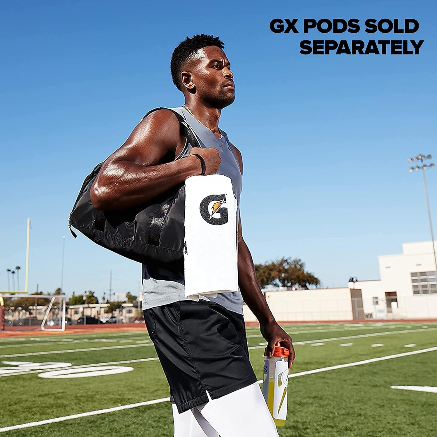 Gatorade Gx NFL Non-Slip Squeeze Water Bottle with Hydration System & Sports Drink Concentrate Pods - Perfect for Football Training, Gym Workouts and Outdoor Activities