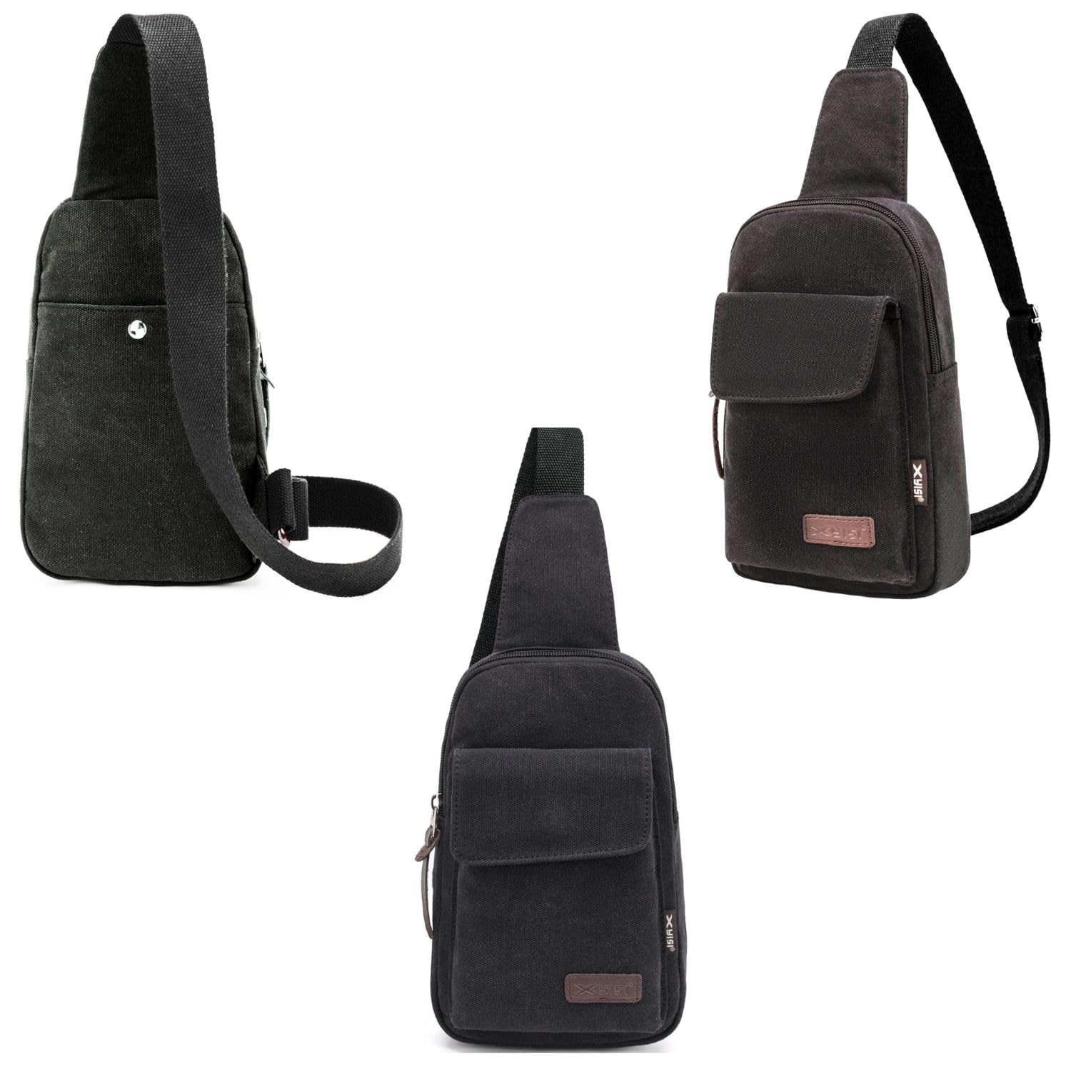 Wxnow Canvas Sling Bag Crossbody Backpack for Women & Men - Lightweight Chest Shoulder Bag for Travel, Hiking & Daily Use