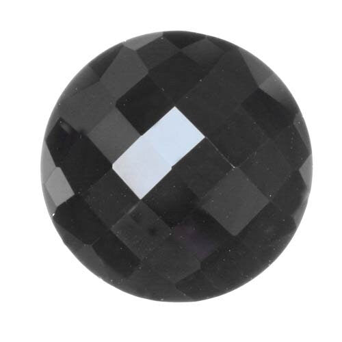 Premium Natural Black Hematite Cabochons - 12mm, 13mm, 15mm, 18mm Round Checkerboard Cut - High Quality Calibrated Gemstones for Jewelry Making, Wire Wrapping & Crystal Healing