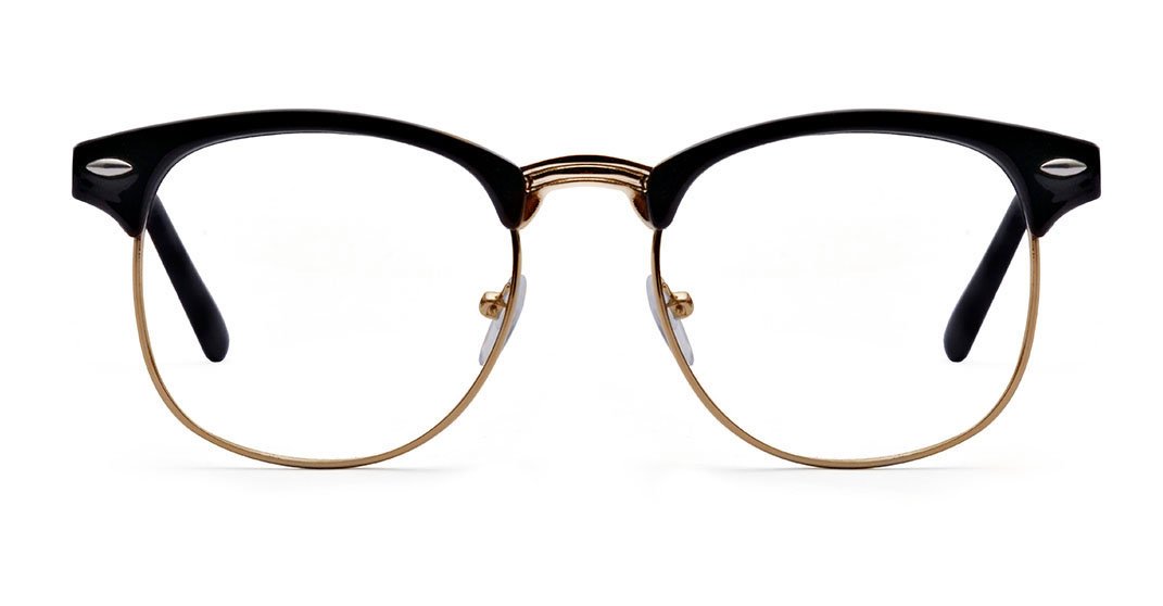 Stylish Semi-Rimless Half Frame Clear Lens Myopia Glasses for Women & Men (-4.0) - Perfect for Computer Use, Reading & Retro Fashion