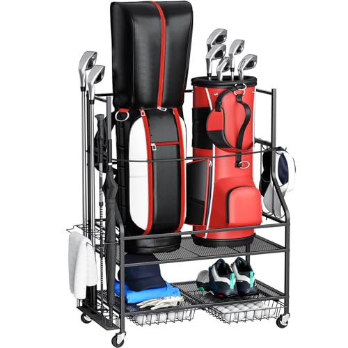 2 golf bag rack