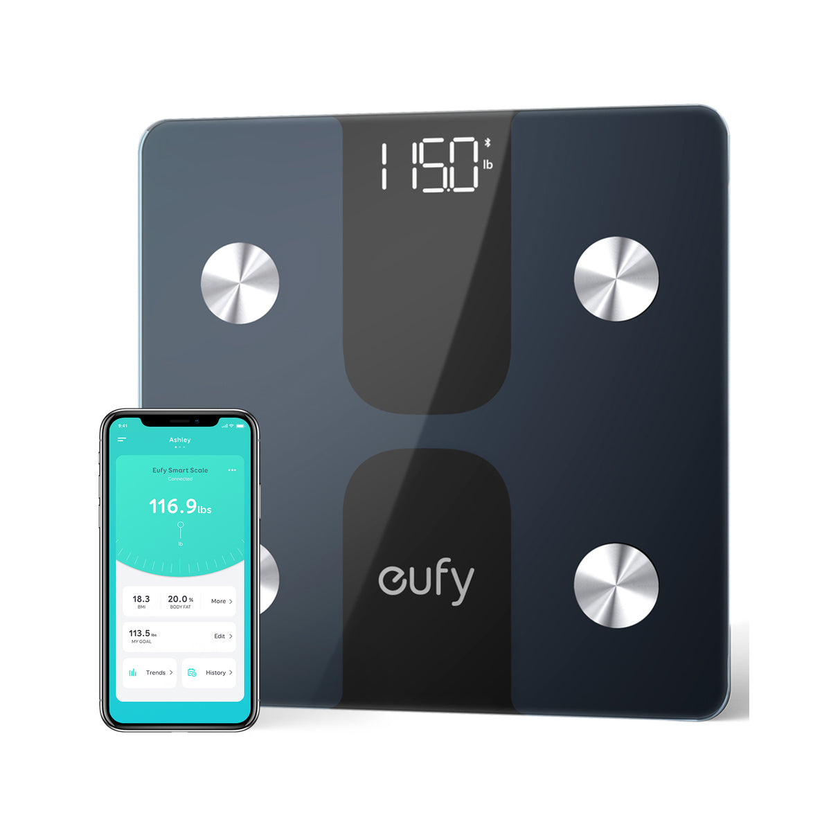 Anker Smart Scale C1 - Digital Bluetooth Body Weight Scale with 12 Health Metrics (Body Fat, BMI, Muscle Mass) | Accurate Wireless Bathroom Scale for Home Fitness Tracking & Health Monitoring