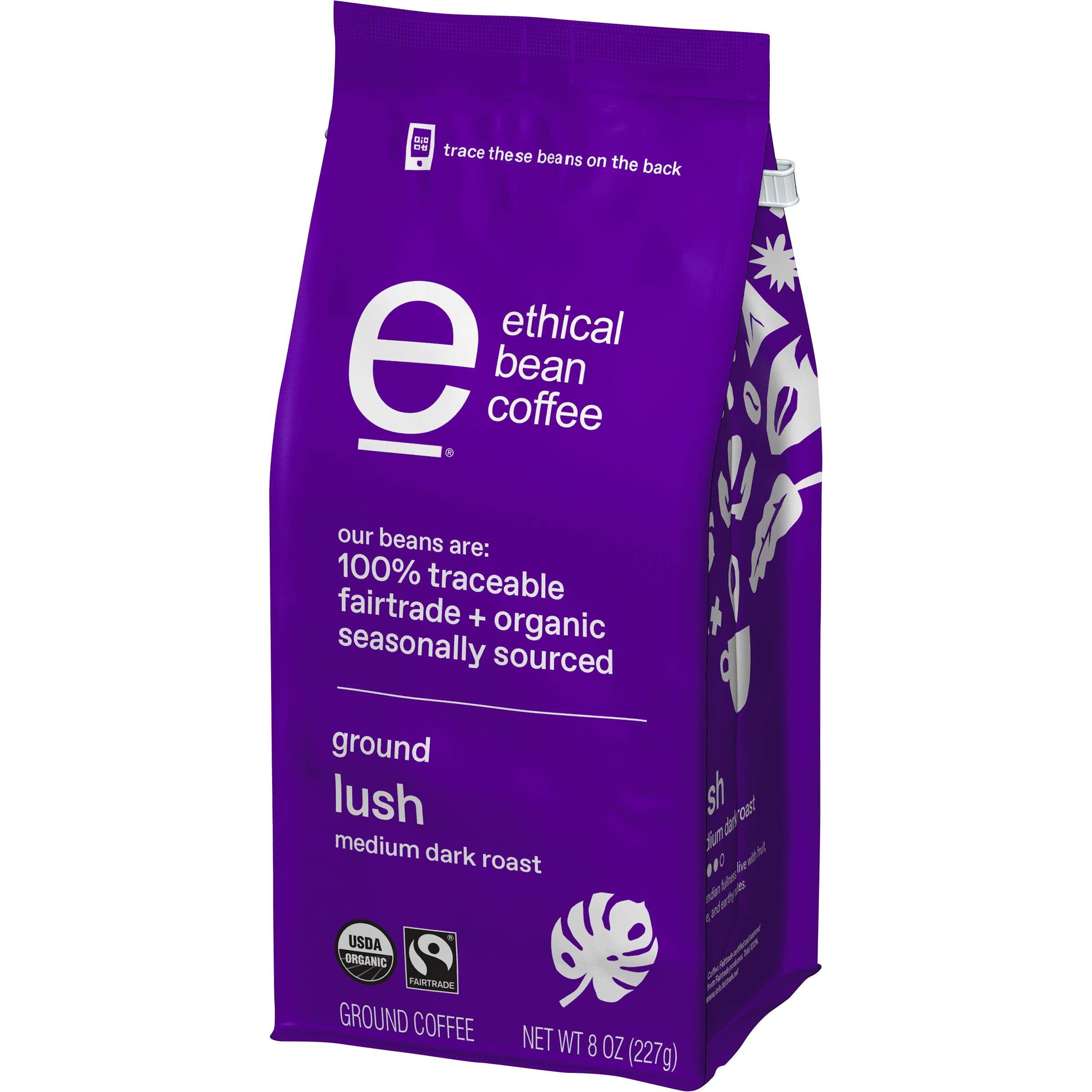 Fairtrade Organic Arabica Coffee - Medium Dark Roast Ground Beans (8 oz) for Home Brewing