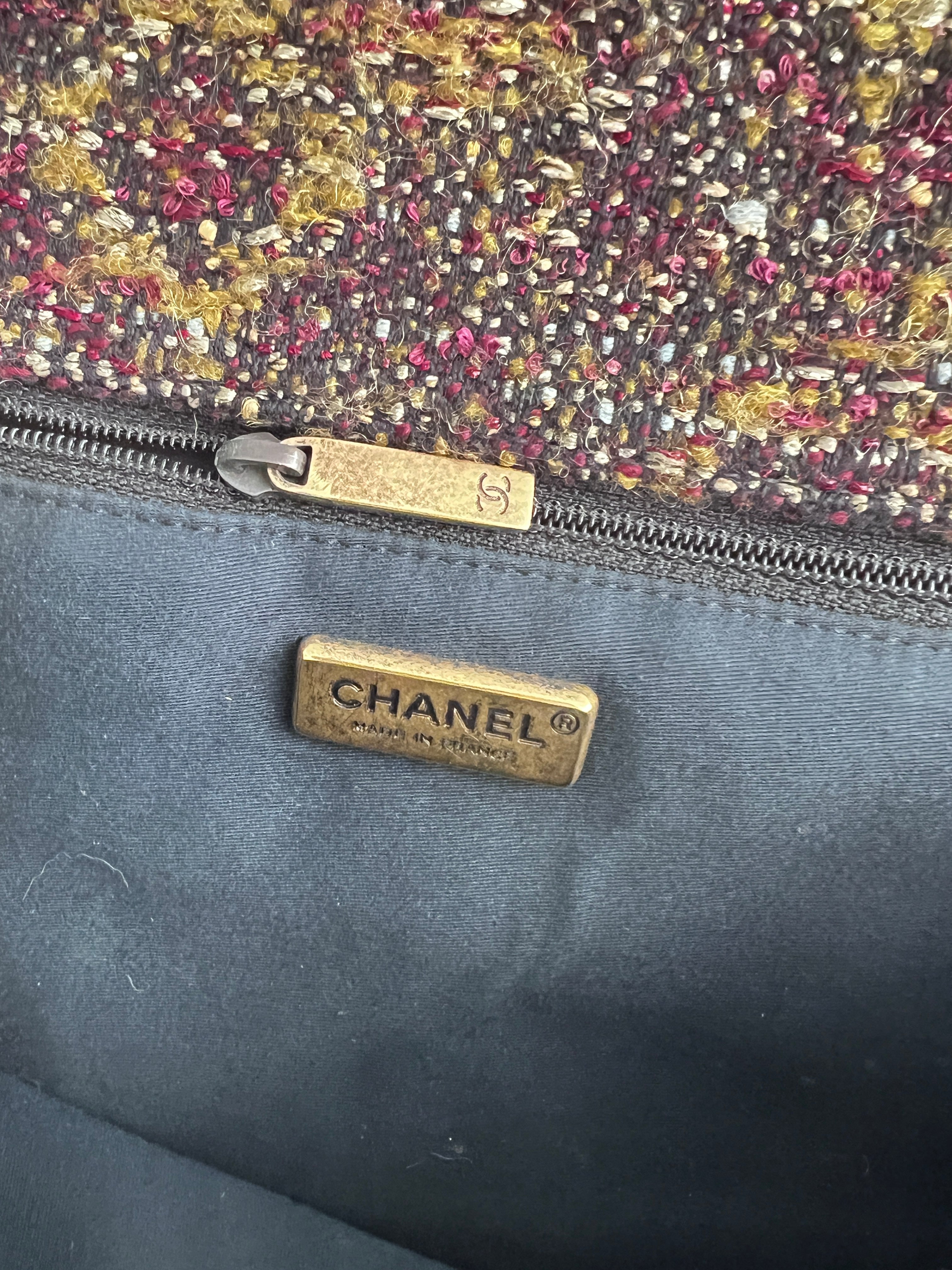 Chanel Tweed Crystal Embellished Paris Byzance Reissue 2.55 Flap Bag Jumbo Size - Luxury Designer Handbag for Women, Perfect for Parties, Weddings & Special Occasions