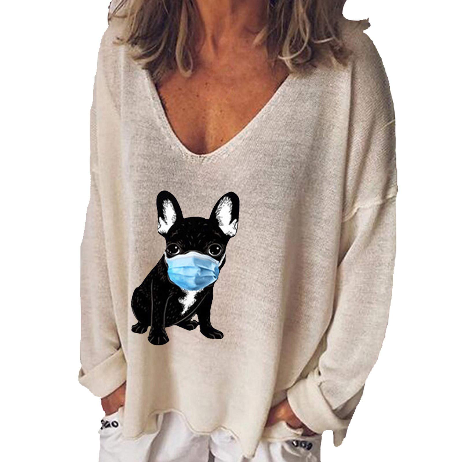 Boho Women's Long Sleeve Crewneck Knit Top - Casual Leopard Print Summer Tee Shirt for Women | Perfect for Beach Outings, Music Festivals & Boho Chic Outfits