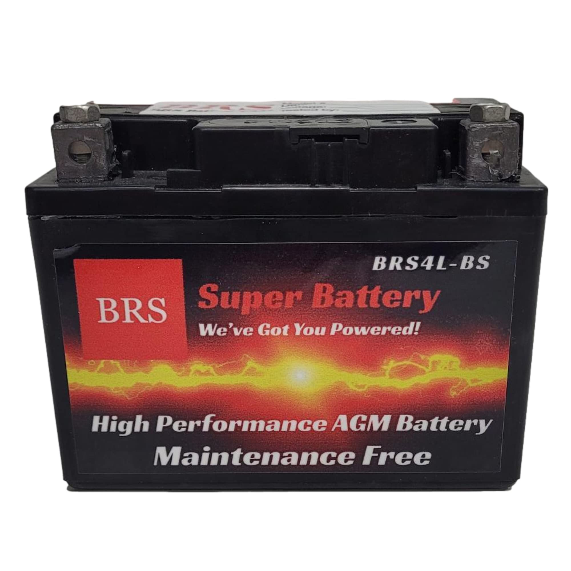 High Performance BRS4L-BS AGM Battery - 10 Year Lifespan for ATV, Motorcycle, Snowmobile & Powersports - Reliable Starting Power for Off-Road Adventures & Winter Riding